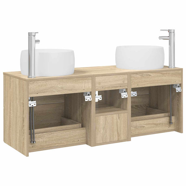 Kylpyhuonekalustesetti 3 kpl Sonoma-tammi 49,5 x 44,5 x 66 cm
