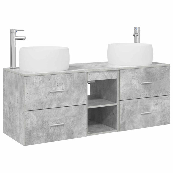 Kylpyhuonekalustesetti 3 kpl Betoninharmaa 49,5 x 44,5 x 66 cm
