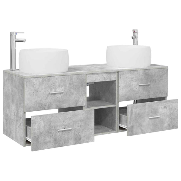 Kylpyhuonekalustesetti 3 kpl Betoninharmaa 49,5 x 44,5 x 66 cm