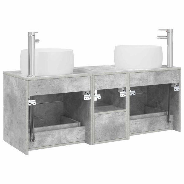 Kylpyhuonekalustesetti 3 kpl Betoninharmaa 49,5 x 44,5 x 66 cm