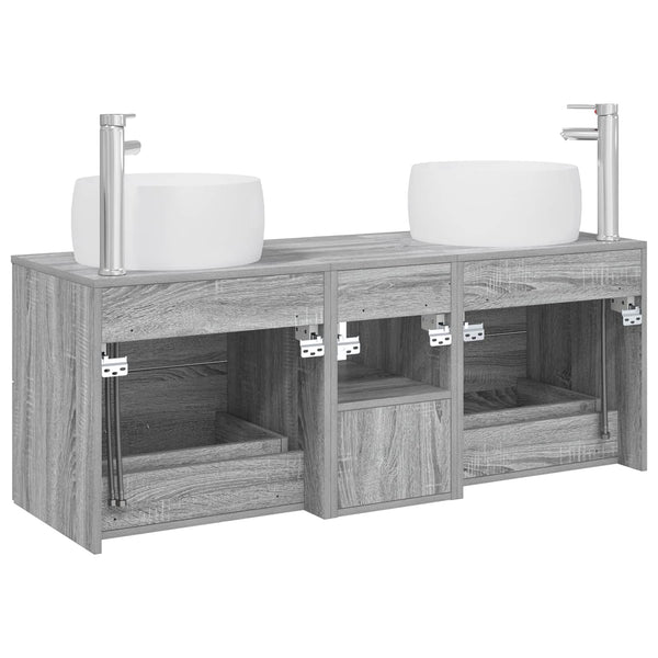 Kylpyhuonekalustesetti 3 kpl Harmaa Sonoma 49,5 x 44,5 x 66 cm