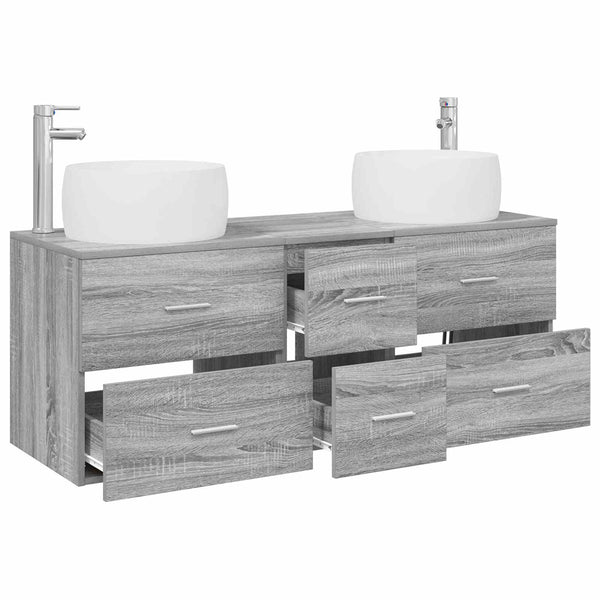 Kylpyhuonekalustesetti 3 kpl Harmaa Sonoma 49,5 x 44,5 x 66 cm