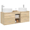 Kylpyhuonekalustesetti 3 kpl Sonoma-tammi 129 x 44,5 x 80 cm