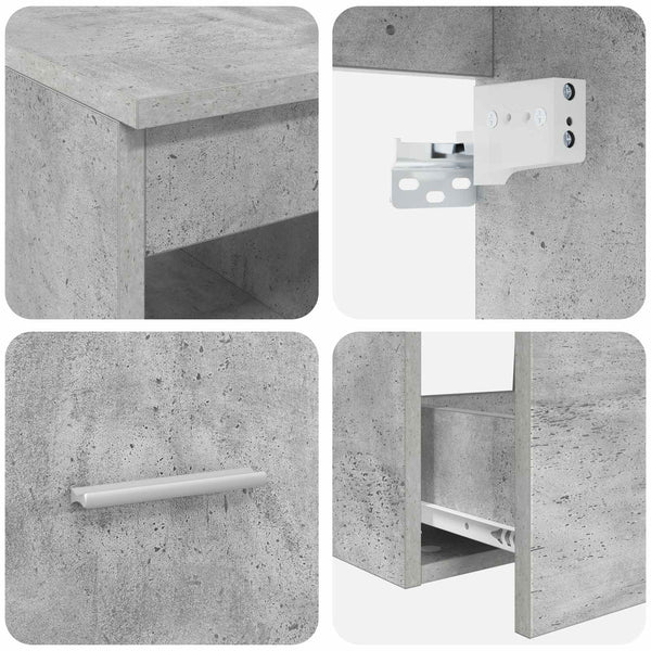 Kylpyhuonekalustesetti 3 kpl Betoninharmaa 129 x 44,5 x 80 cm