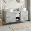 Kylpyhuonekalustesetti 3 kpl Betoninharmaa 129 x 44,5 x 80 cm