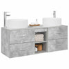 Kylpyhuonekalustesetti 3 kpl Betoninharmaa 129 x 44,5 x 80 cm