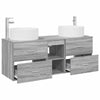 Kylpyhuonekalustesetti 3 kpl Harmaa Sonoma 129 x 44,5 x 80 cm