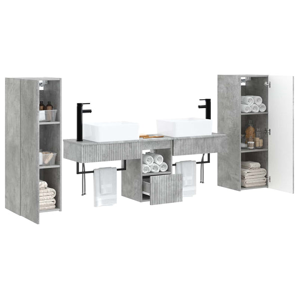 Kylpyhuonekalustesetti 5 kpl Betoninharmaa 33 x 34,5 x 100 cm