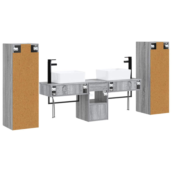 Kylpyhuonekalustesetti 5 kpl Harmaa Sonoma 33 x 34,5 x 100 cm