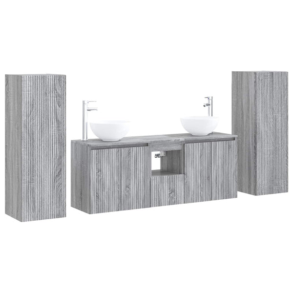 Kylpyhuonekalustesetti 5 kpl Harmaa Sonoma 33 x 34,5 x 100 cm