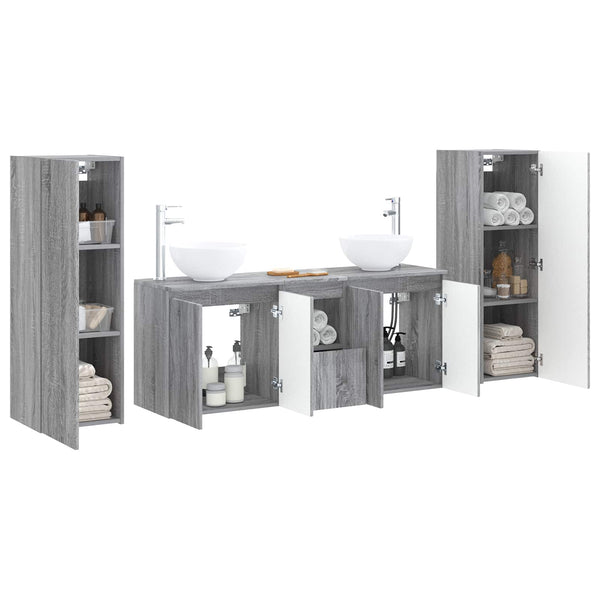 Kylpyhuonekalustesetti 5 kpl Harmaa Sonoma 33 x 34,5 x 100 cm