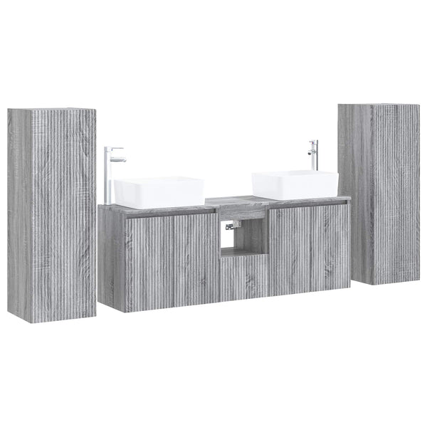 Kylpyhuonekalustesetti 5 kpl Harmaa Sonoma 33 x 34,5 x 100 cm