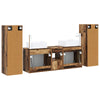 Kylpyhuonekalustesetti 5 kpl Vanha puu 33 x 34,5 x 100 cm