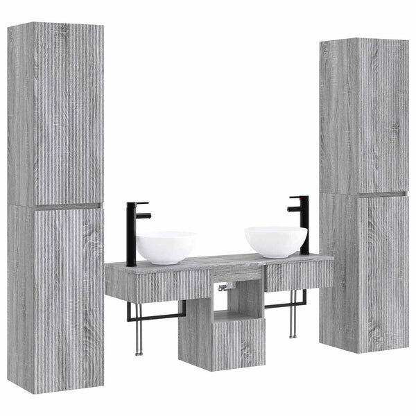 Kylpyhuonekalustesetti 5 kpl Harmaa Sonoma 33 x 34,5 x 160 cm
