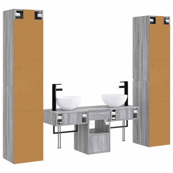 Kylpyhuonekalustesetti 5 kpl Harmaa Sonoma 33 x 34,5 x 160 cm