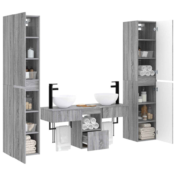Kylpyhuonekalustesetti 5 kpl Harmaa Sonoma 33 x 34,5 x 160 cm