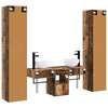 Kylpyhuonekalustesetti 5 kpl Vanha puu 33 x 34,5 x 160 cm