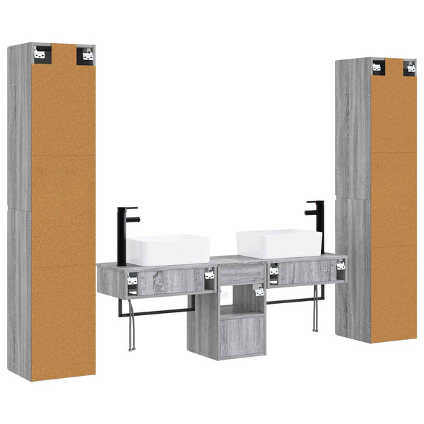 Kylpyhuonekalustesetti 5 kpl Harmaa Sonoma 33 x 34,5 x 160 cm