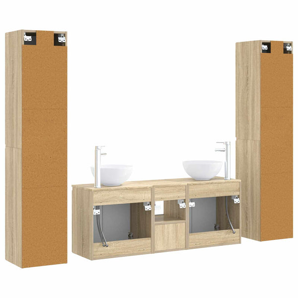Kylpyhuonekalustesetti 5 kpl Sonoma-tammi 33 x 34,5 x 160 cm