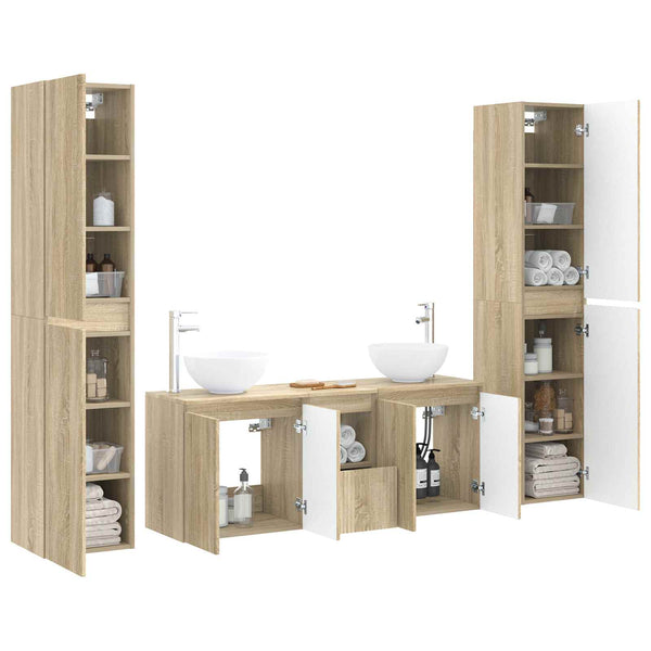Kylpyhuonekalustesetti 5 kpl Sonoma-tammi 33 x 34,5 x 160 cm