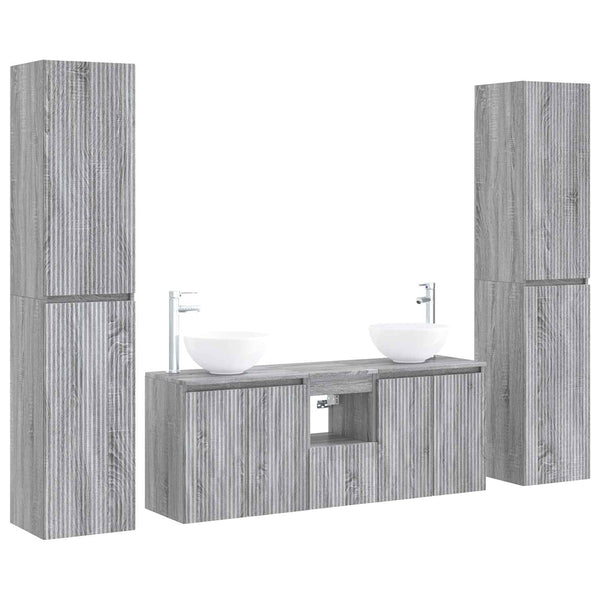 Kylpyhuonekalustesetti 5 kpl Harmaa Sonoma 33 x 34,5 x 160 cm