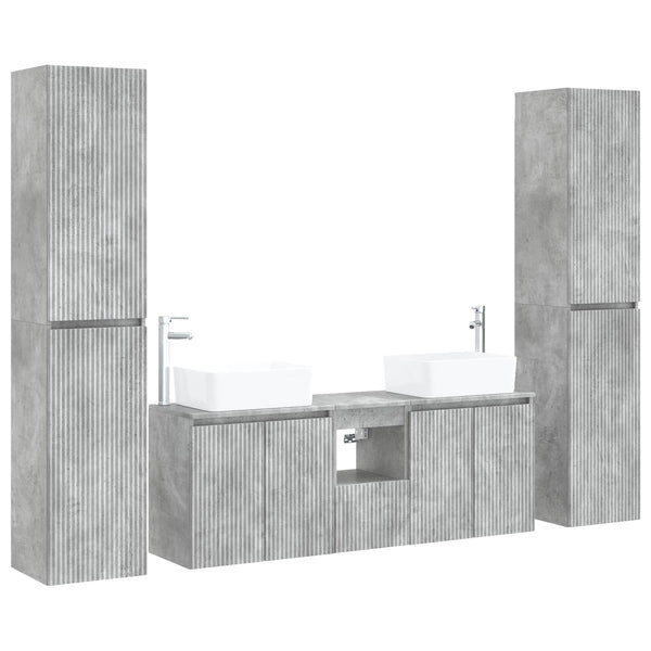 Kylpyhuonekalustesetti 5 kpl Betoninharmaa 33 x 34,5 x 160 cm