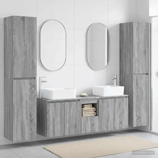 Kylpyhuonekalustesetti 5 kpl Harmaa Sonoma 33 x 34,5 x 160 cm