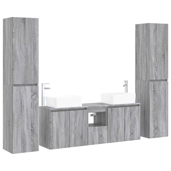 Kylpyhuonekalustesetti 5 kpl Harmaa Sonoma 33 x 34,5 x 160 cm