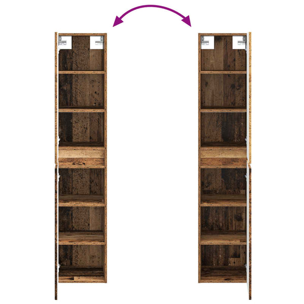 Kylpyhuonekalustesetti 5 kpl Vanha puu 33 x 34,5 x 160 cm