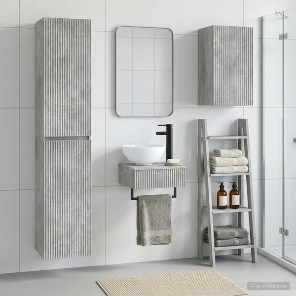 Kylpyhuonekalustesetti 3 kpl Betoninharmaa 33 x 34,5 x 160 cm