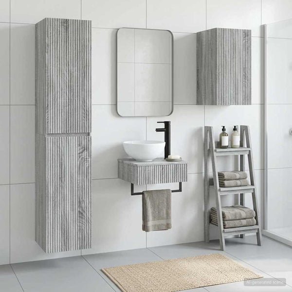 Kylpyhuonekalustesetti 3 kpl Harmaa Sonoma 33 x 34,5 x 160 cm