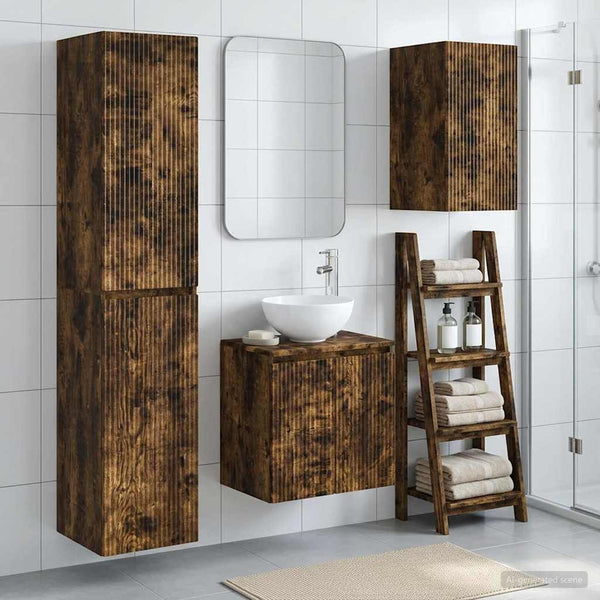 Kylpyhuonekalustesetti 3 kpl Savutammi 33 x 34,5 x 160 cm