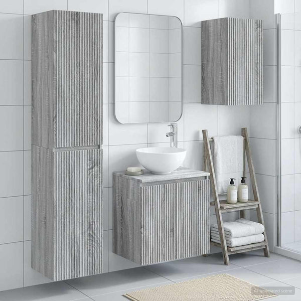 Kylpyhuonekalustesetti 3 kpl Harmaa Sonoma 33 x 34,5 x 160 cm