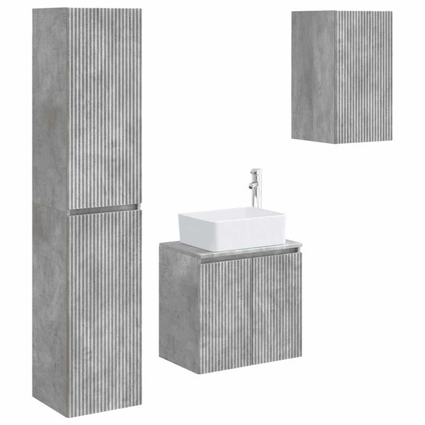 Kylpyhuonekalustesetti 3 kpl Betoninharmaa 33 x 34,5 x 160 cm