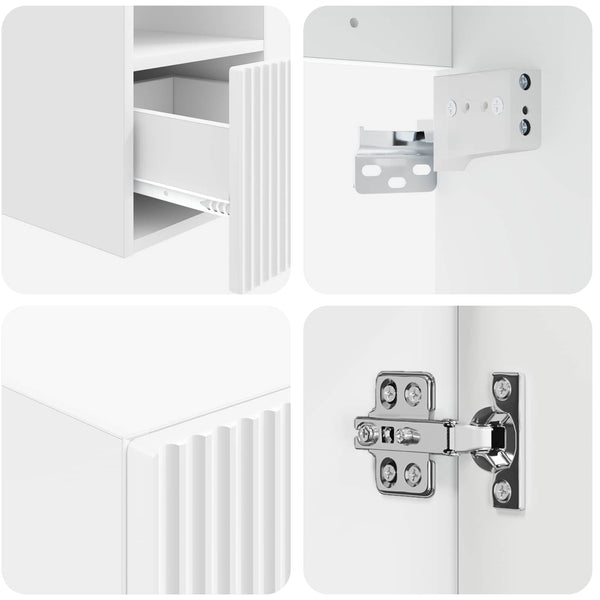 Kylpyhuonekalustesetti 3 kpl Korkeakiiltoinen valkoinen
