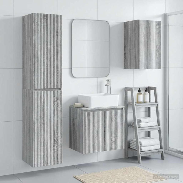 Kylpyhuonekalustesetti 3 kpl Harmaa Sonoma 33 x 34,5 x 160 cm