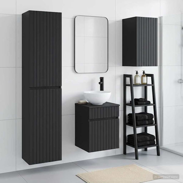 Kylpyhuonekalustesetti 3 kpl Musta 33 x 34,5 x 160 cm