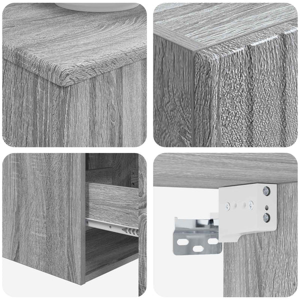Kylpyhuonekalustesetti 3 kpl Harmaa Sonoma 33 x 34,5 x 160 cm