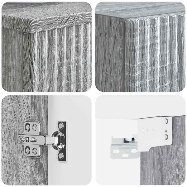 Kylpyhuonekalustesetti 2 kpl Harmaa Sonoma 33 x 34,5 x 100 cm