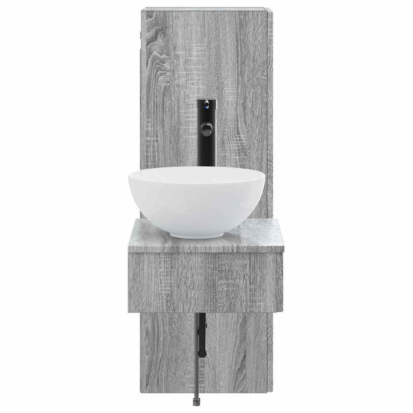 Kylpyhuonekalustesetti 2 kpl Harmaa Sonoma 33 x 34,5 x 100 cm