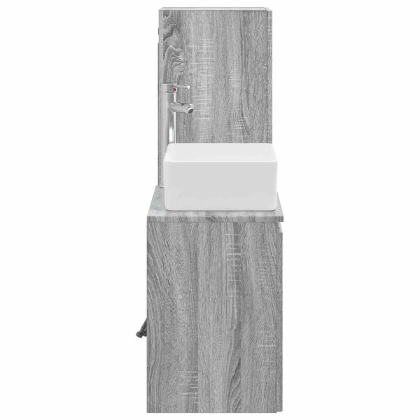 Kylpyhuonekalustesetti 2 kpl Harmaa Sonoma 33 x 34,5 x 100 cm