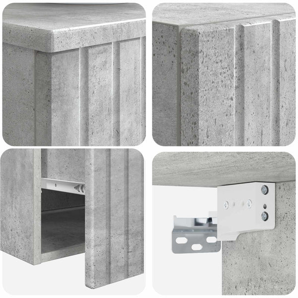 Kylpyhuonekalustesetti 2 kpl Betoninharmaa 33 x 34,5 x 100 cm