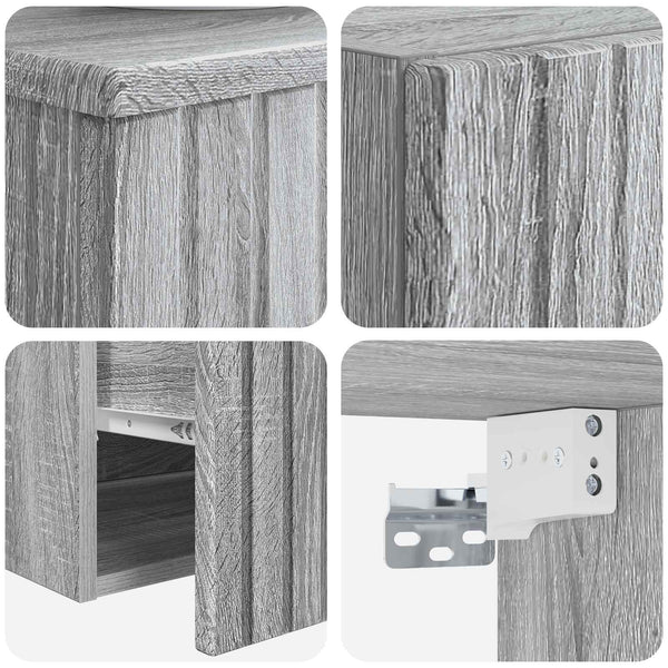 Kylpyhuonekalustesetti 2 kpl Harmaa Sonoma 33 x 34,5 x 100 cm
