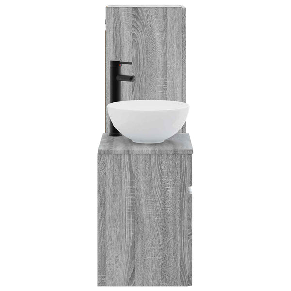 Kylpyhuonekalustesetti 2 kpl Harmaa Sonoma 33 x 34,5 x 100 cm