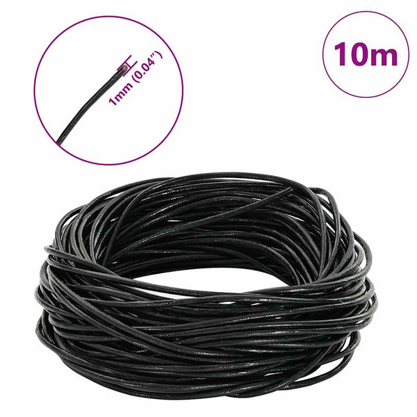 Nahkanyöri 1 Musta Ø1 mm x 10 m Nahka