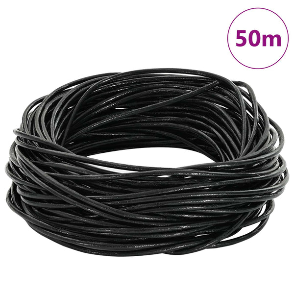 Nahkanyöri 1 Musta Ø2 mm x 50 m Nahka