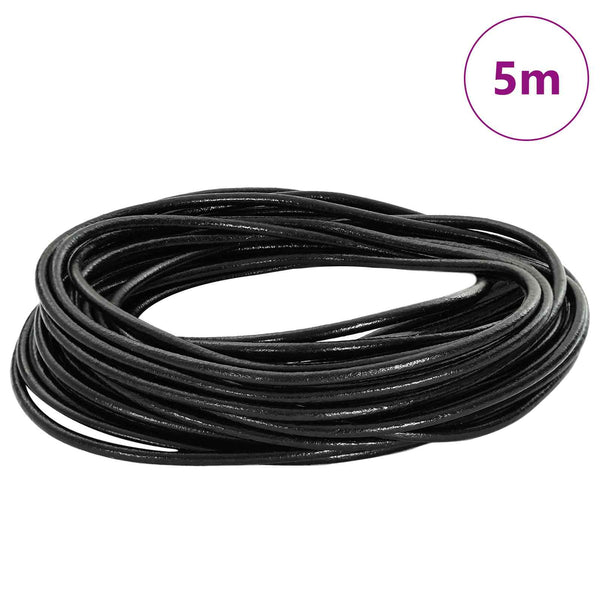 Nahkanyöri 1 Musta Ø3 mm x 5 m Nahka