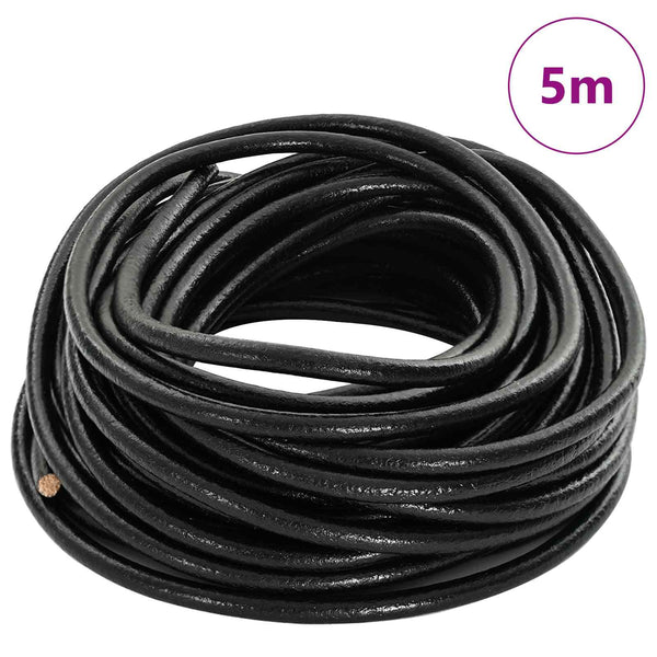 Nahkanyöri 1 Musta Ø4 mm x 5 m Nahka