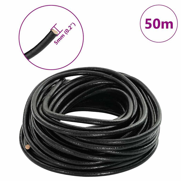 Nahkanyöri 1 Musta Ø5 mm x 50 m Nahka