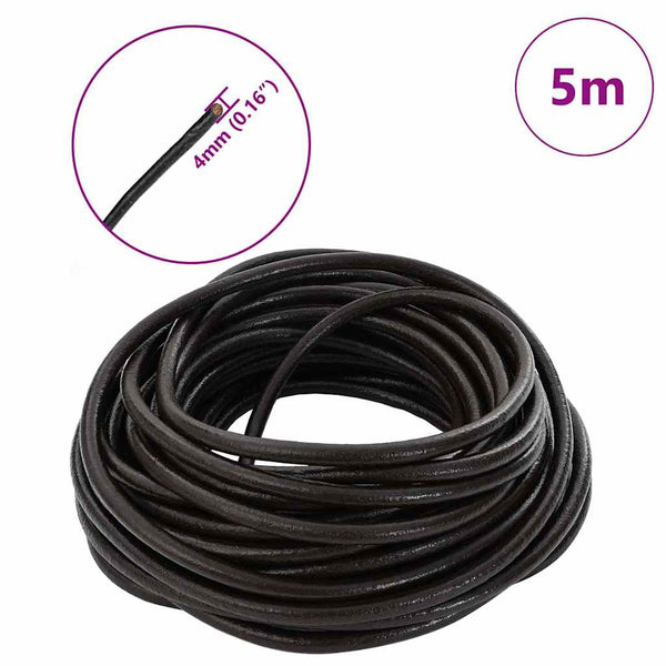 Nahkanyöri 1 Tumma ruskea Ø4 mm x 5 m Nahka
